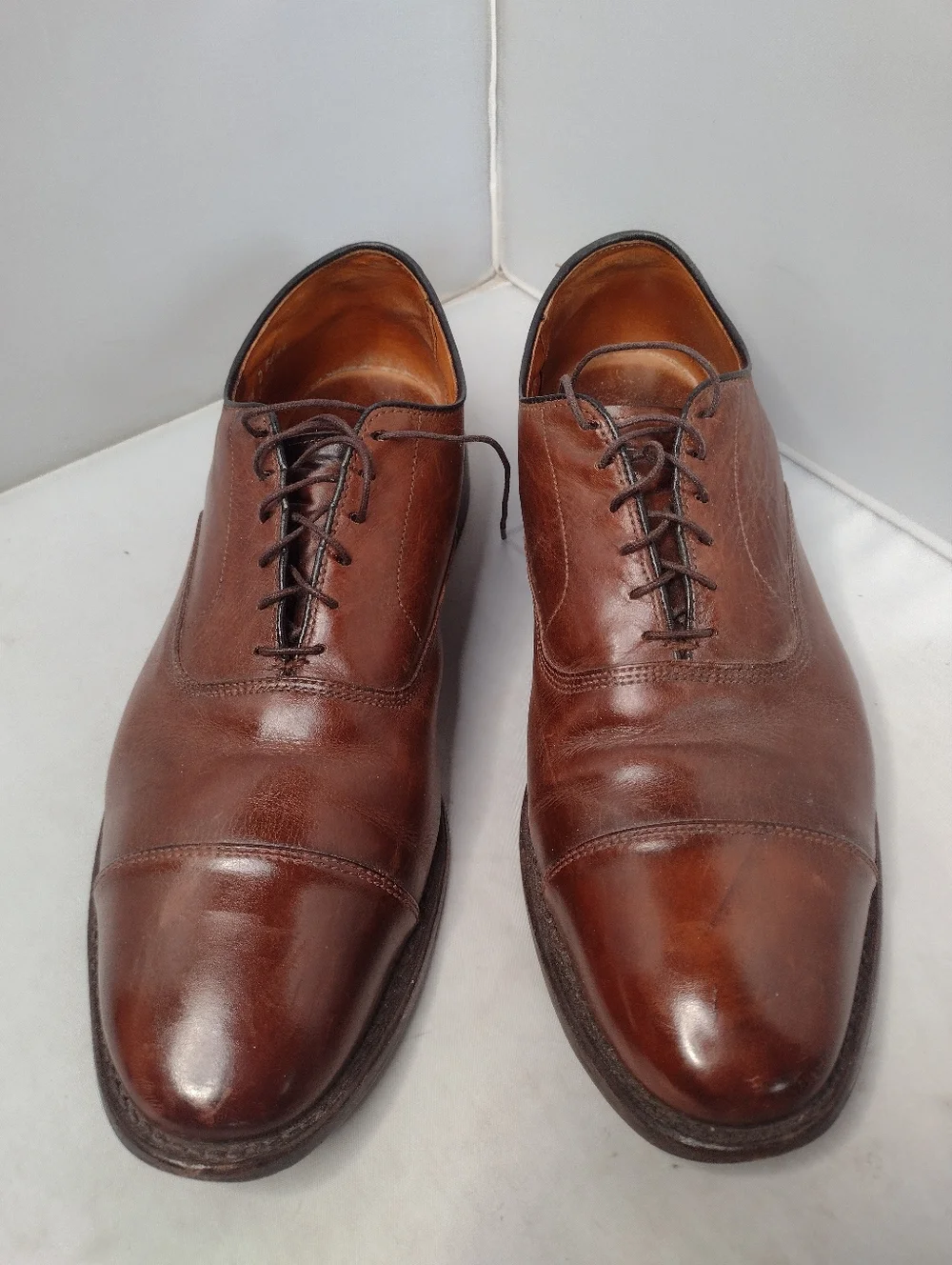 Allen Edmonds Park Avenue  Leather Cap Toe Oxfords Men's 11.5 D Brown Lace AA